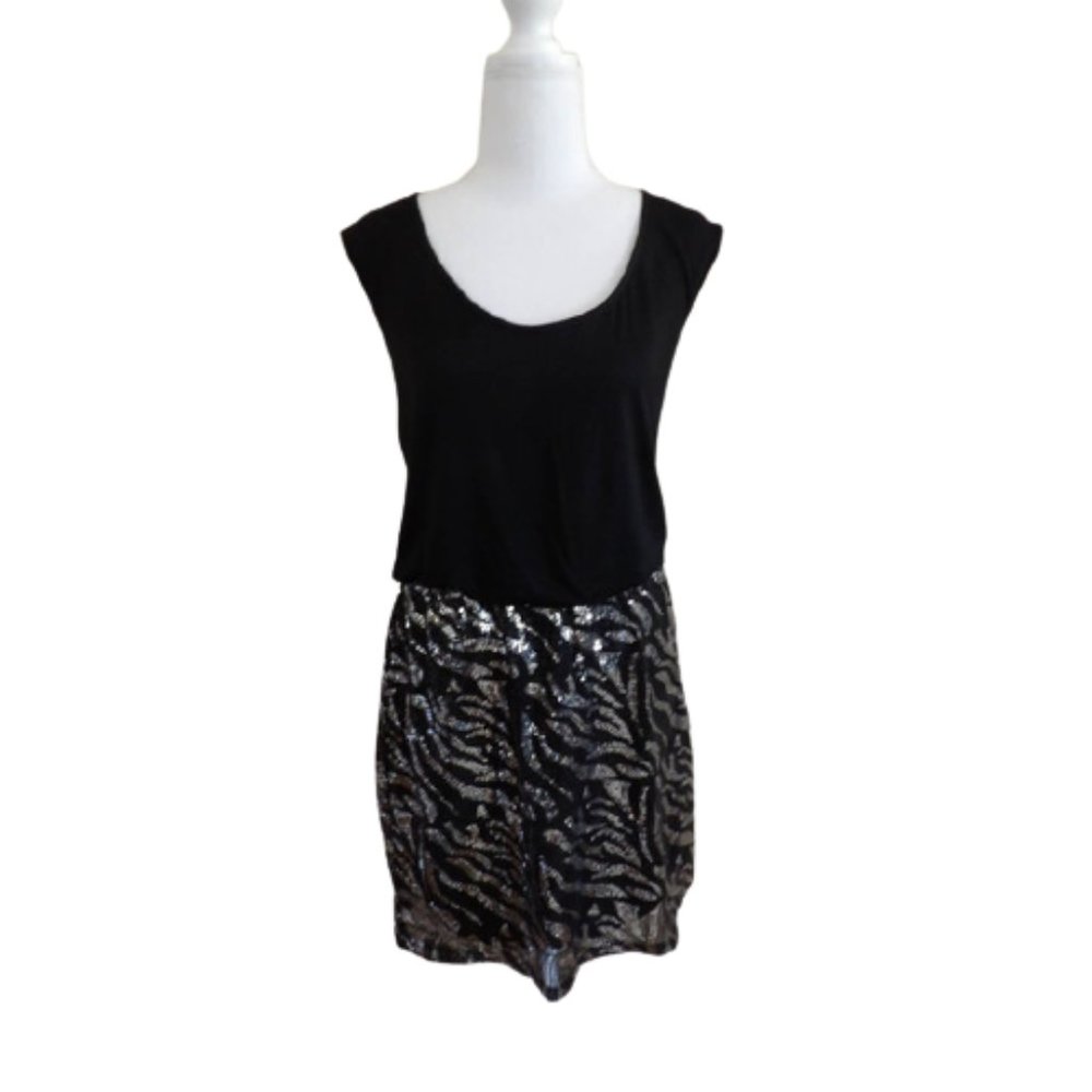 Silver Sequin Blingy Dress / Size Large